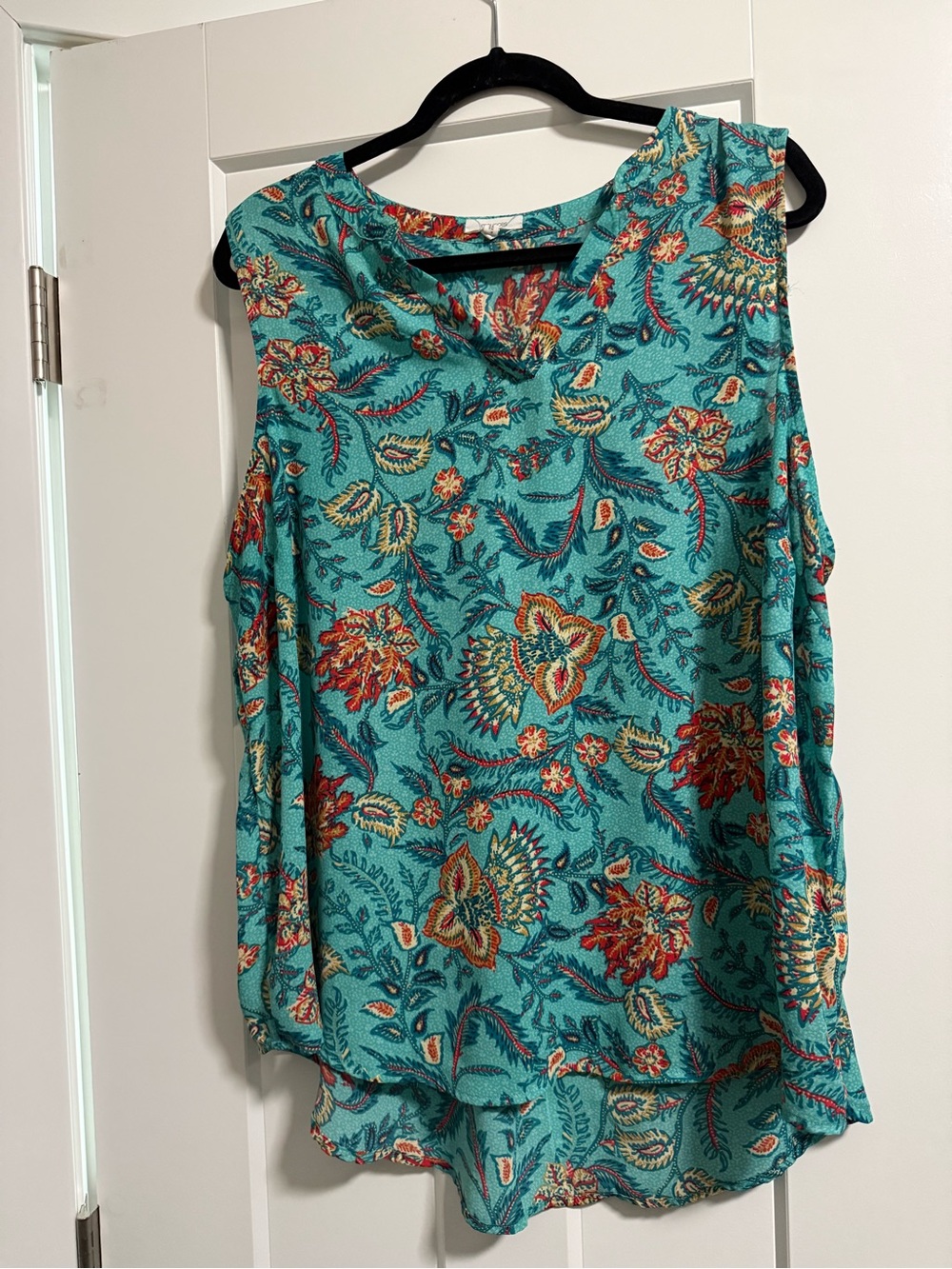 Maurices Teal Floral Sleeveless Tank